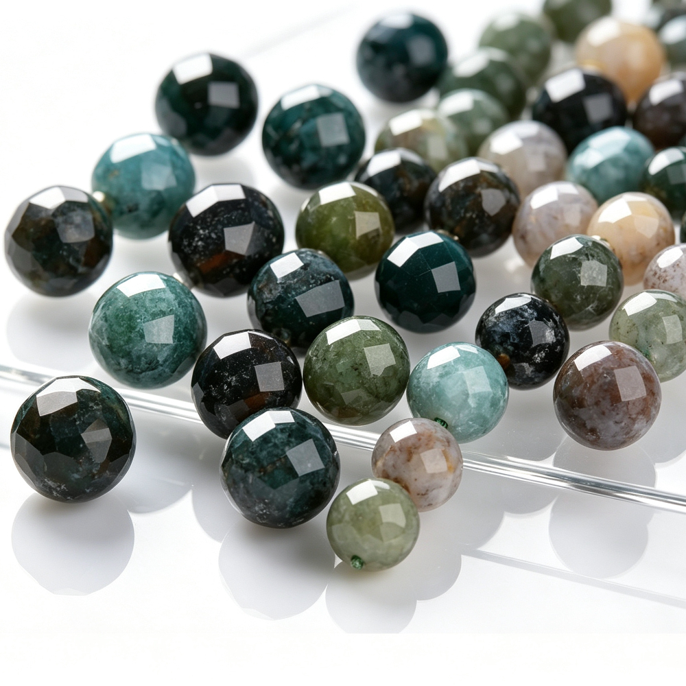 Natural Indian Agate Faceted Beads for Jewelry Making